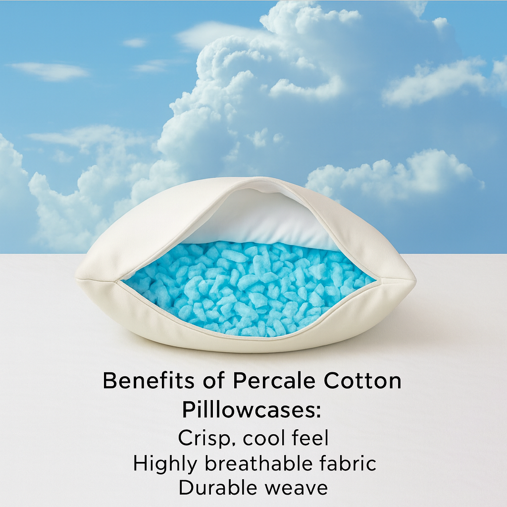 Premium Shredded Memory Foam Pillow - Percale cotton - Large