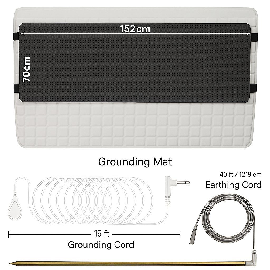 Grounding Bed Mat Cover & Earthing Rod Kit - SA adapter - Breathable - Sleeping