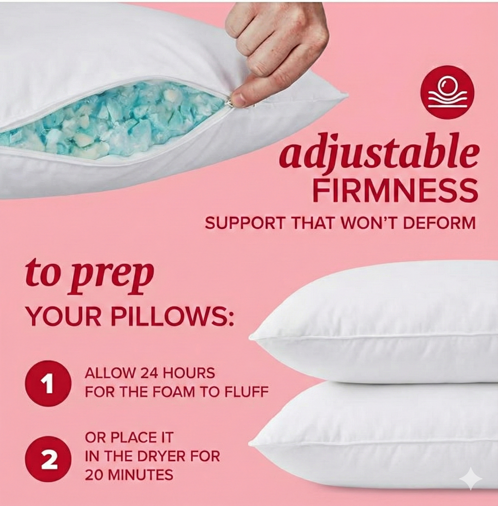 Hotel Collection - Heavyweight Shredded Memory Foam Pillow, Percale Cotton - 200TC