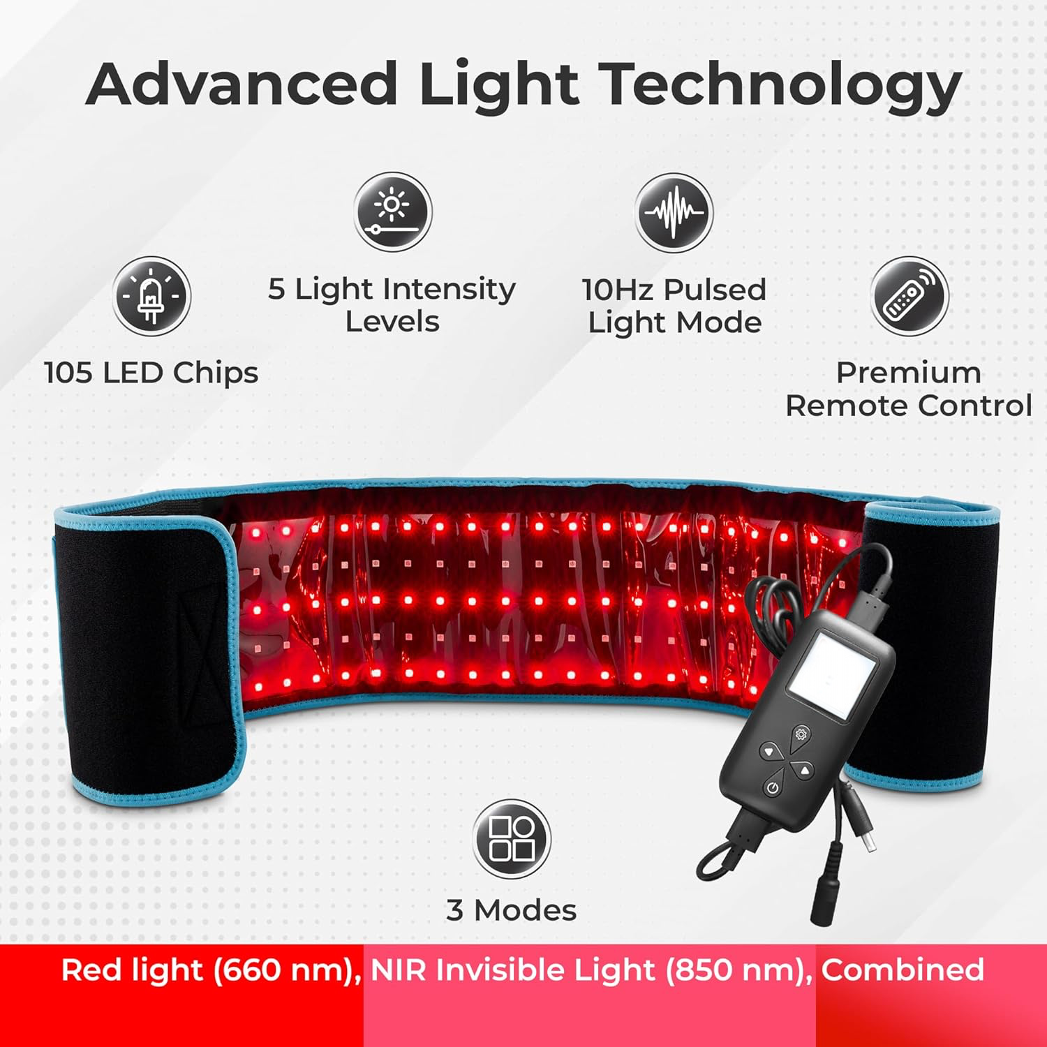 Red Light Therapy Belt with Velcro Strap – Pain Relief & Muscle Recovery