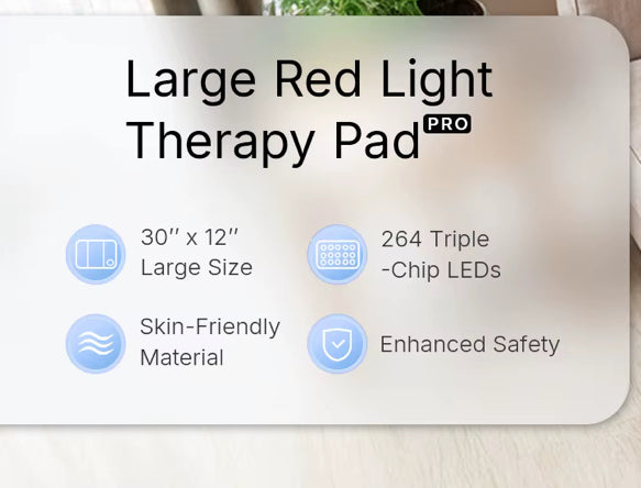 Large Red Light Therapy Mat Pro Dual Wavelengths 76.2 x 30.5 cm - Flexible panel