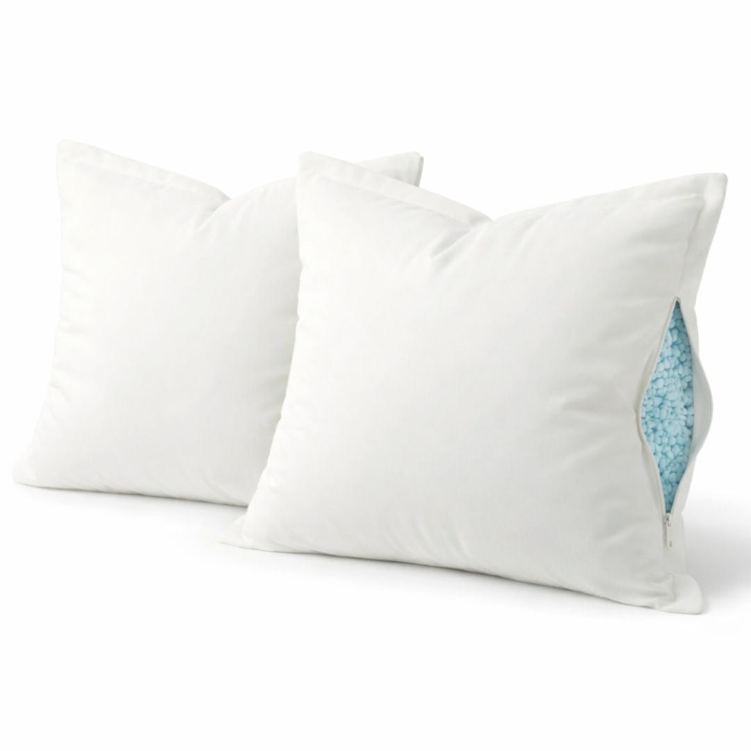 2 x Pillow Combo Deal - Shredded Memory Foam Pillow, Percale Cotton - 200TC