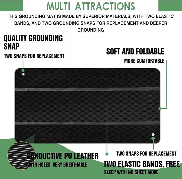 Grounding Bed Mat Cover & Earthing Rod Kit - SA adapter - Breathable - Sleeping