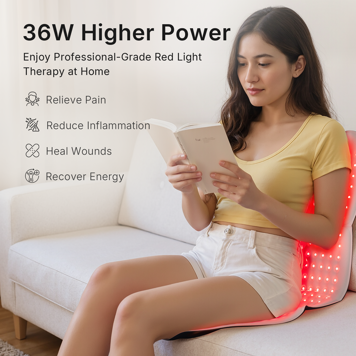 Large Red Light Therapy Mat Pro Dual Wavelengths 76.2 x 30.5 cm - Flexible panel