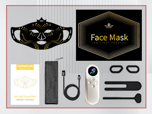 Red Light Therapy Silicon Mask, Infrared 850nm, Blue 480nm, Rechargeable , 4 x Wavelneghs